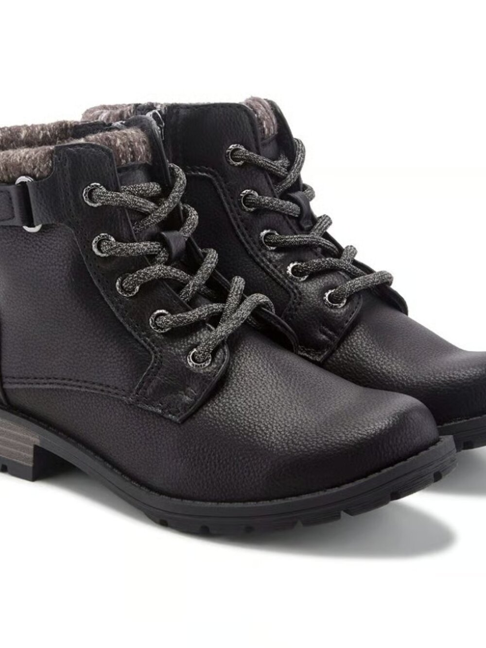Women's Black Sporto Smash Lace Up Boots Size 9 Black Color
